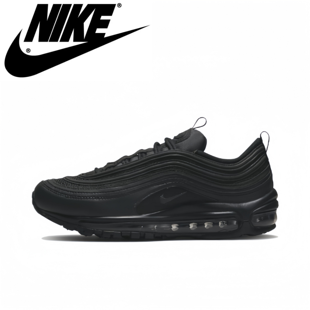 Nike Air Max 97 triple black（ของแท้ 100 %）รองเท้าผ้าใบ ผู้ชาย ผู้หญิง รูปแบบ รองเท้า