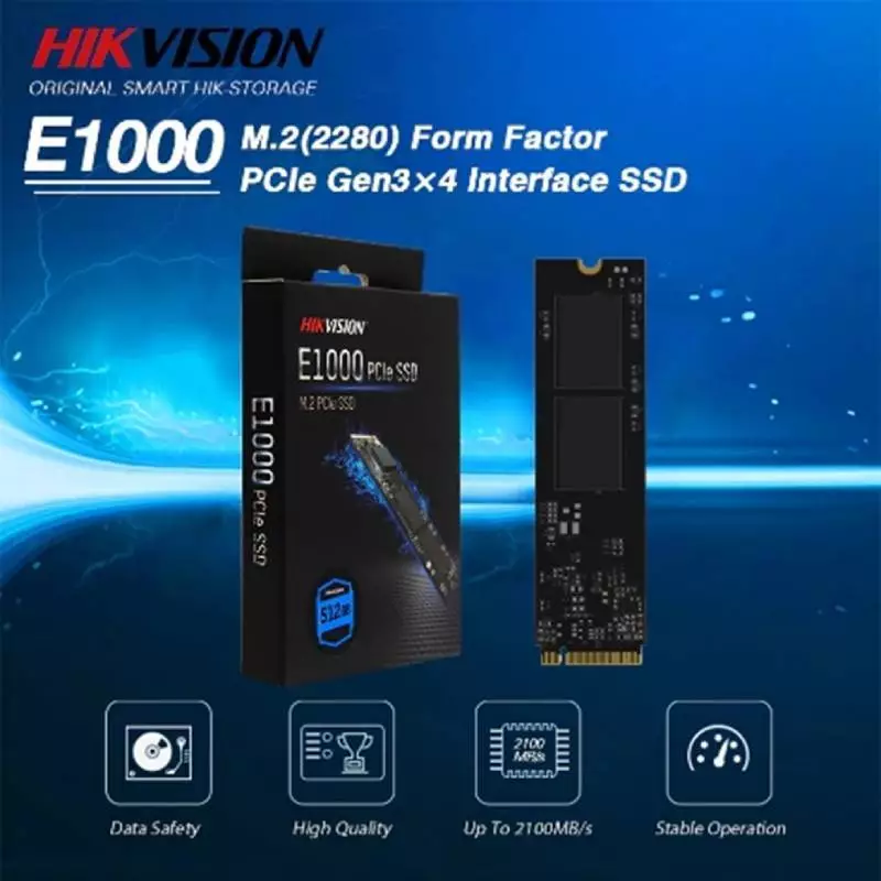 SSD (เอสเอสดี) HIKVISION E1000 256GB/512GB มี 2 รุ่น M.2 2280 PCIe/NVMe (2100/1750MB/s) - ประกัน 3 ปี