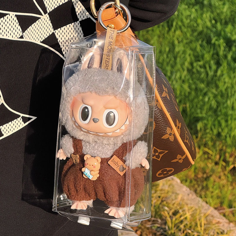 hot sale Labubu กระเป๋าเก็บ Macaron รูปหัวใจเต้นท์ถุงเก็บฝุ่นแบบใส
