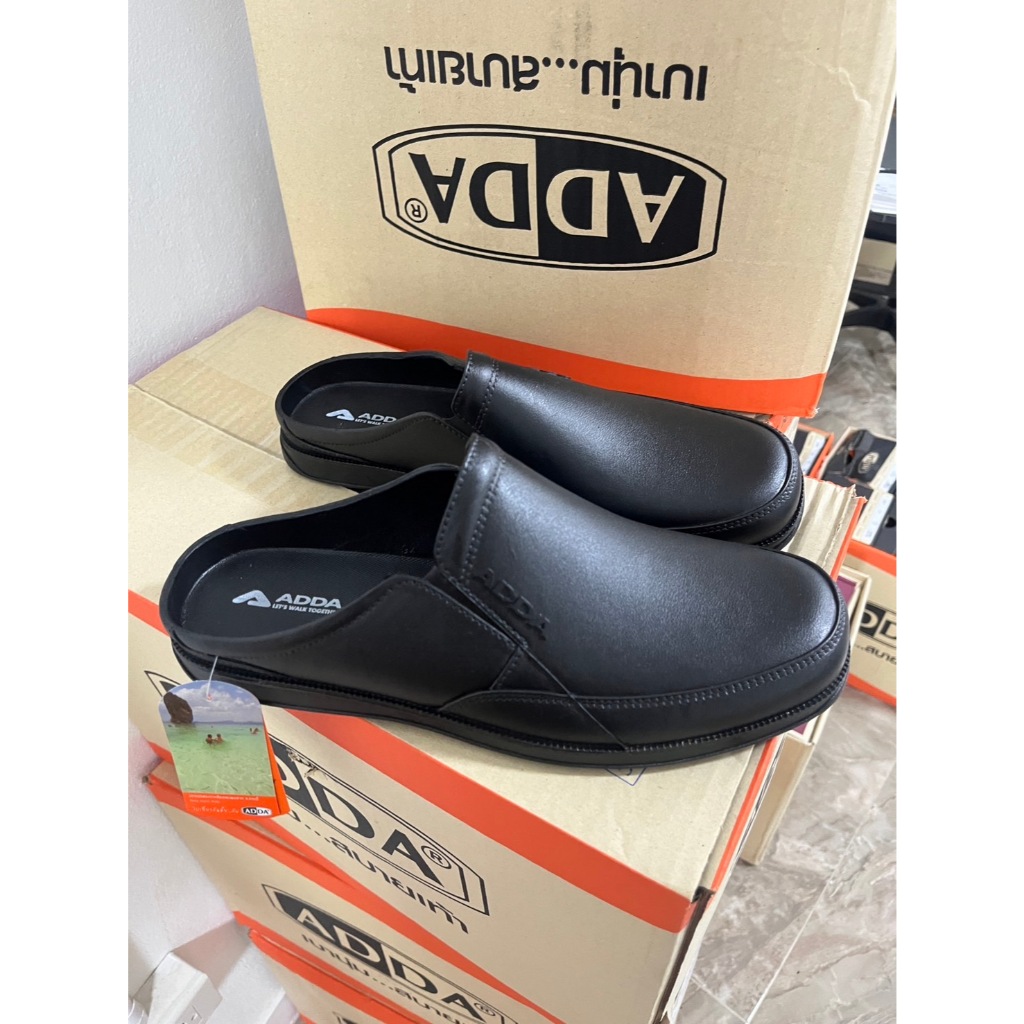 DEEDEETEE  รองเท้าเปิดส้นเเบบหนัง รองเท้าผู้ชาย ยางนิ่ม สวมใสสบายเท้า ADDA รุ่น 17501 ไซส์ 7-10