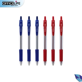 G'SOFT (จีซอฟท์) ปากกาลูกลื่น ปากกา รุ่น FLICK ฟลิค ขนาด 0.5 MM. หมึกน้ำเงิน หมึกแดง ( 12 ด้าม / กล่อง )