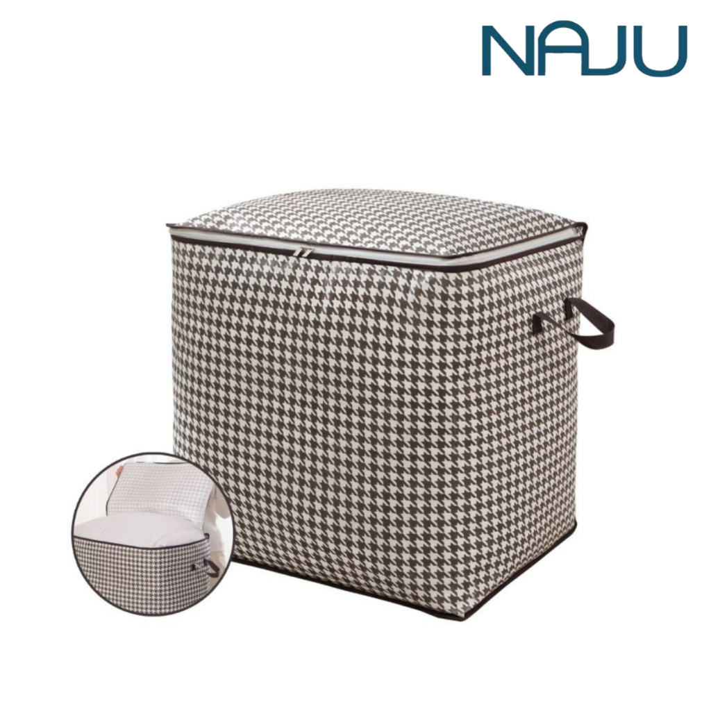 Naju กระเป๋าเก็บผ้า ถุงเก็บผ้านวม 16กิโลกรัม มีซิปเปิด-ปิด เก็บของกันฝุ่น กันแมลงได้อย่างดี Storage Bag – โปรปัง