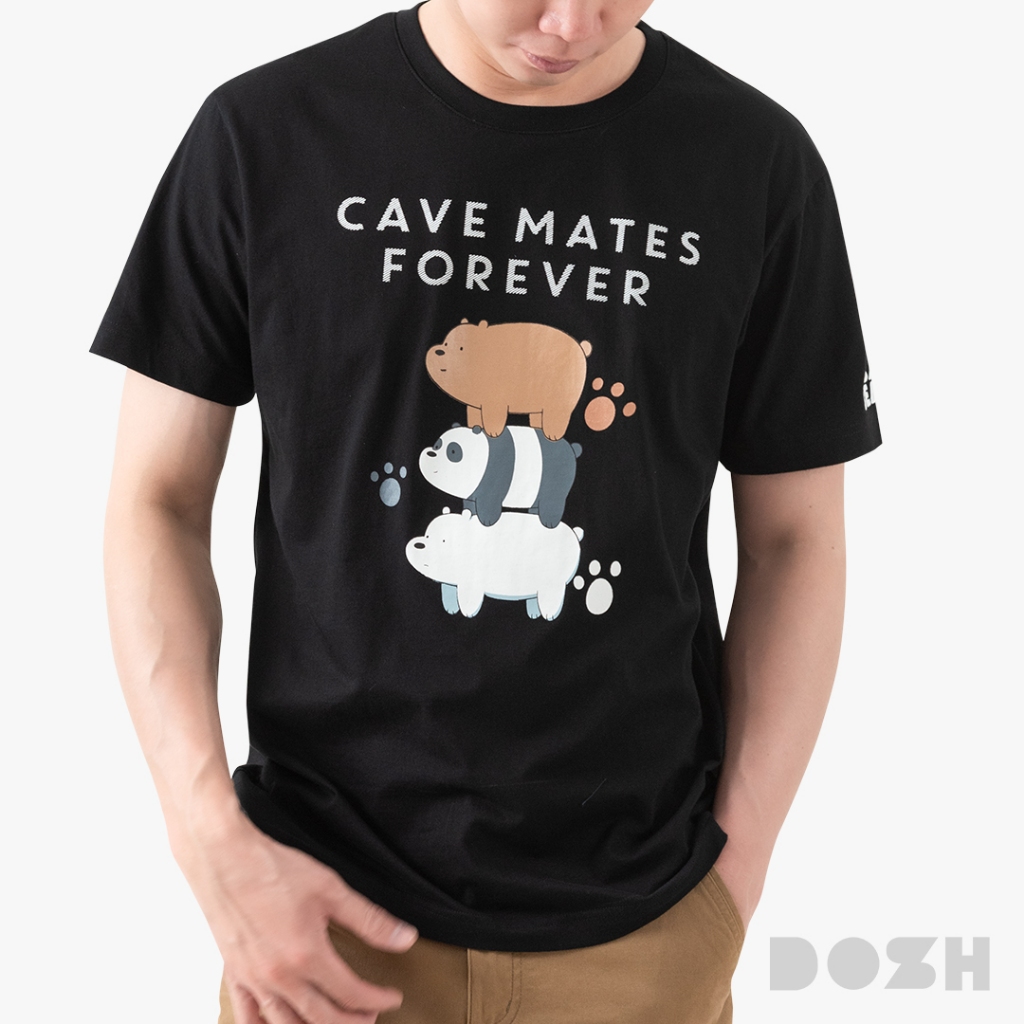 DOSH MEN'S T-SHIRTS WE BARE BEARS เสื้อยืดคอกลมผู้ชาย DBBMT5036-BL