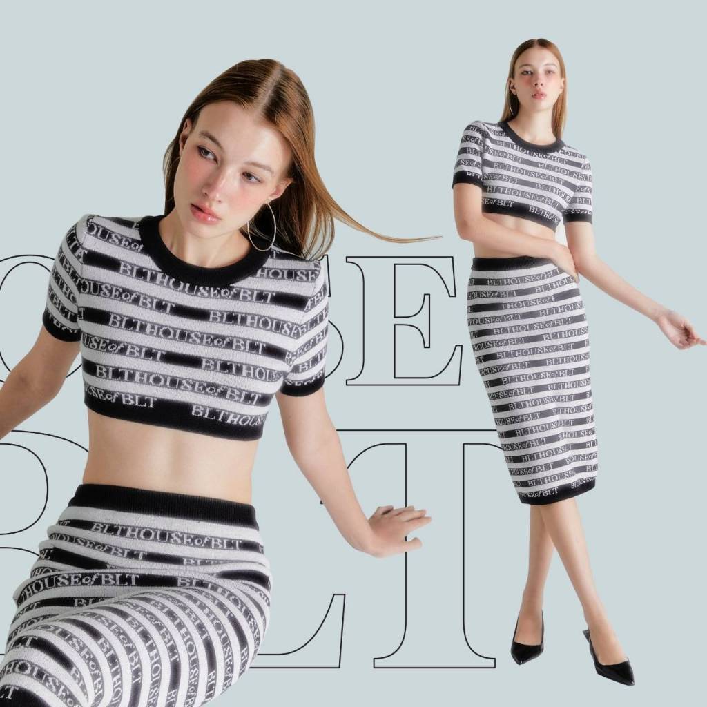 HOUSE OF BLT : Crop Top and Straight Skirt set