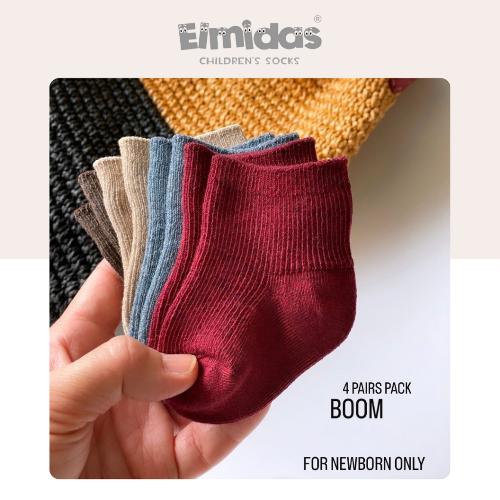 ถุงเท้าเด็ก Elmidas รุ่น Boom Newborn (เซ็ท 4 คู่)