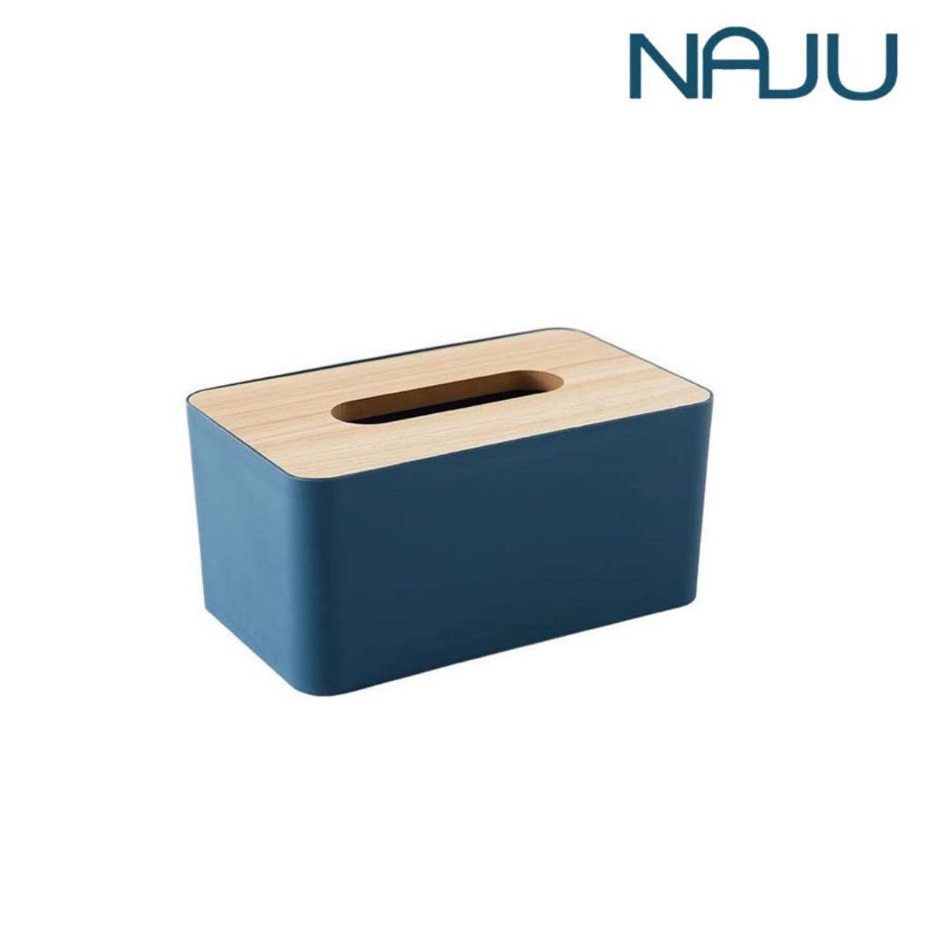 Naju กล่องทิชชู่ ออกแบบปกไม้ หยิบกระดาษง่ายๆ กล่องใส่ทิชชู่ วัสดุ PP ทนต่อการสึกหรอ กล่องใส่กระดาษทิชชู่ Tissue Box