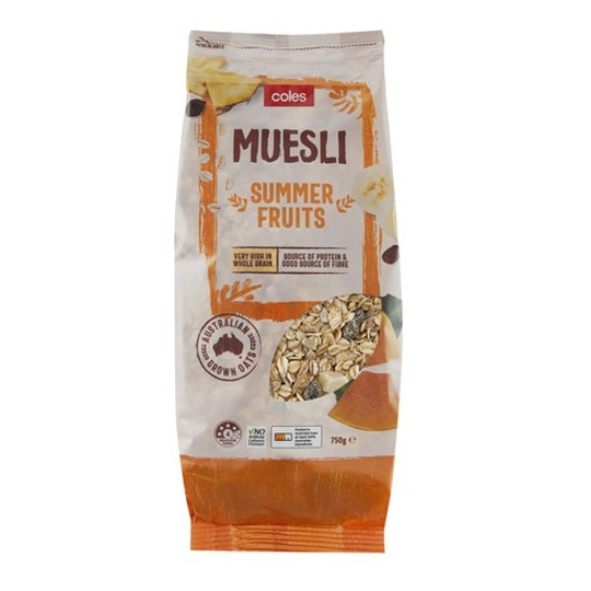 Coles Summer Fruits Muesli โคลส์ซัมเมอร์ฟรุตมูสลี่ 750g.