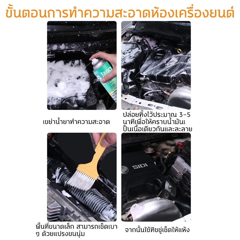 🔥ไม่ต้องล้าง🔥สเปรย์ล้างห้องเครื่อง น้ำยาล้างห้องเครื่อง สลายสิ่งสกปรก ป้องกันการเสื่อมสภาพ Engine Degreaser 1200ml thumbnail 9