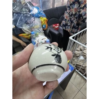 ถ้วยน้ำนกกรง ถ้วยใส่อาหารนก ลายนกหัวจุกสีดำ ขนาด กว้าง7 cm x สูง 5cm ไซค์ปรกติ ขนส่งแตกคืนร้านได้ (ราคา25บาท1ใบ)