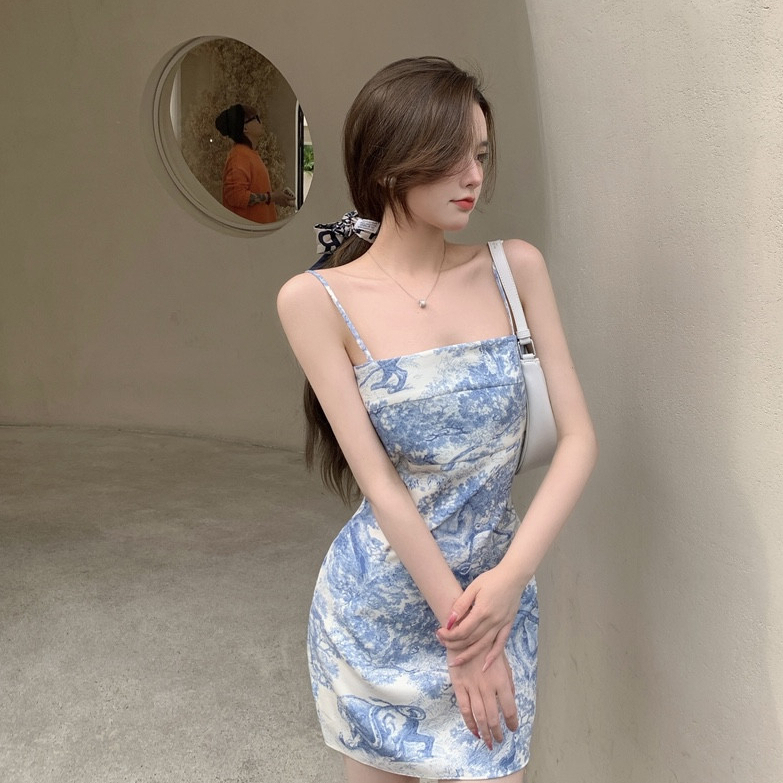 fashiongirl1688 เดรสโชว์หลังกระโปรงเซ็กซี่ สั้นสายเดี่ยว สวมใส่สบาย ออกเดทหรือใส่ปาร์ตี้
