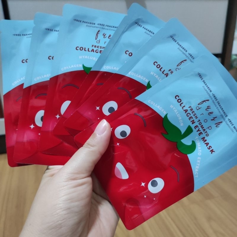 FRESH DROP 🍅 Fresh Tomato Collagen Eyes Mask มาร์คใต้ตาคล้ำ