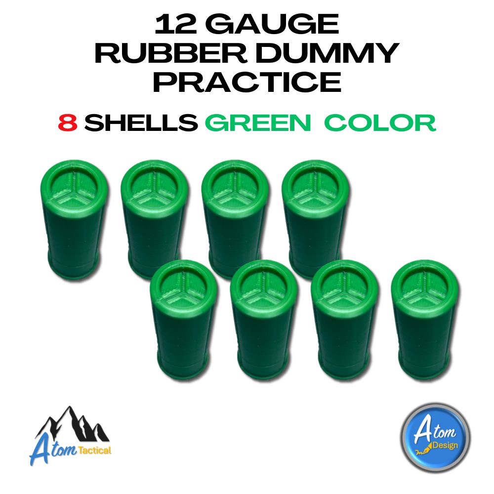 ลูกยางสำหรับซ้อมสีเขียวเบอร์ 12 - 12 Gauge Green Dummy Practice [8 ลูก]