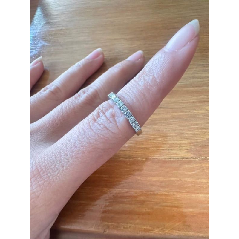 แหวนเพชรแท้เบลเยี่ยม ทองคำขาว 9K (ถ่ายจากสินค้าจริง)