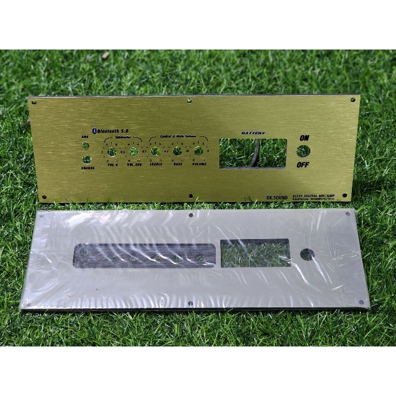 เพลท ZK-ST21 วัดโวลล์ดิจิตอล วัสดุแผ่นอลูมิเนียม ขนาดแผ่น 10cmx28cm diy ดิจิตอล วอลุ่มเดิม สีทอง เพล