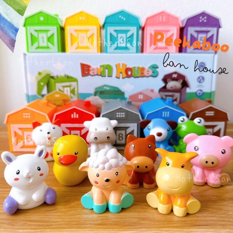 Peekaboo ของเล่นจับคู่จับคู่สี โรงนา และสัตว์ สวมนิ้วได้เล่บทบาทสมมุติได้