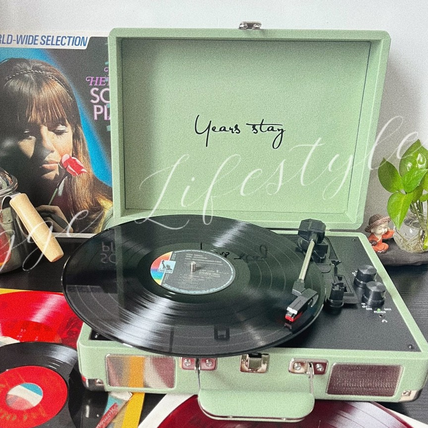 【⚡ส่งของจากไทย】 Vinyl เครื่องเล่นแผ่นเสียง turntable Portable  gramophone Bluetooth speaker รูปที่ 3