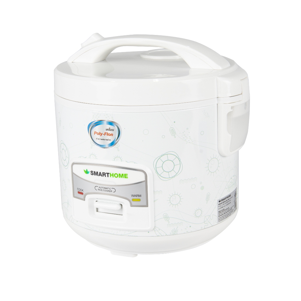 SMART HOME RICE COOKER  หม้อหุงข้าวเคลือบเทปล่อน หม้อหุงข้าวอุ่นทิพย์ขนาด 1 ลิตร SMARTHOME รุ่น SRC-1012