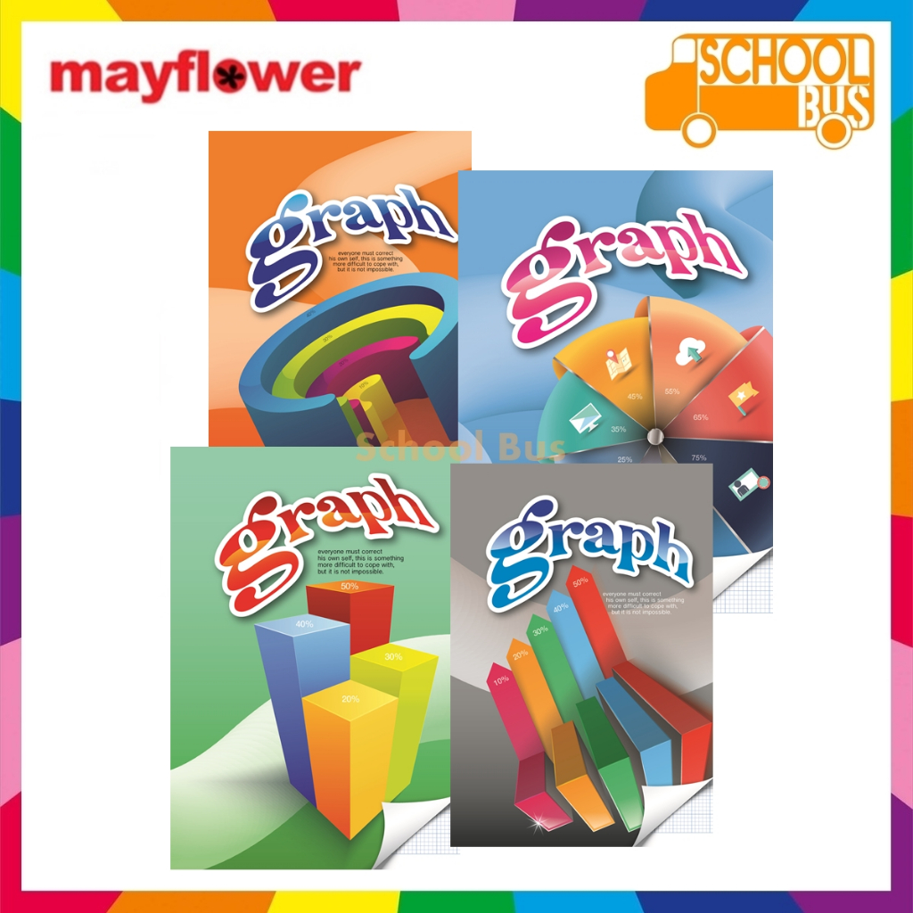 สมุดกราฟ ปกอ่อน แพ็ค 12 เล่ม 60 แกรม 40 แผ่น Mayflower เมย์ฟลาวเวอร์ Graph Book