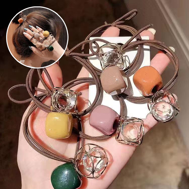 พร้อมส่ง #TH62 Hair band ยางรัดผมสไตล์เกาหลี ยางรัดผมประดับลูกปัด ยางรัดผมแฟชั่น