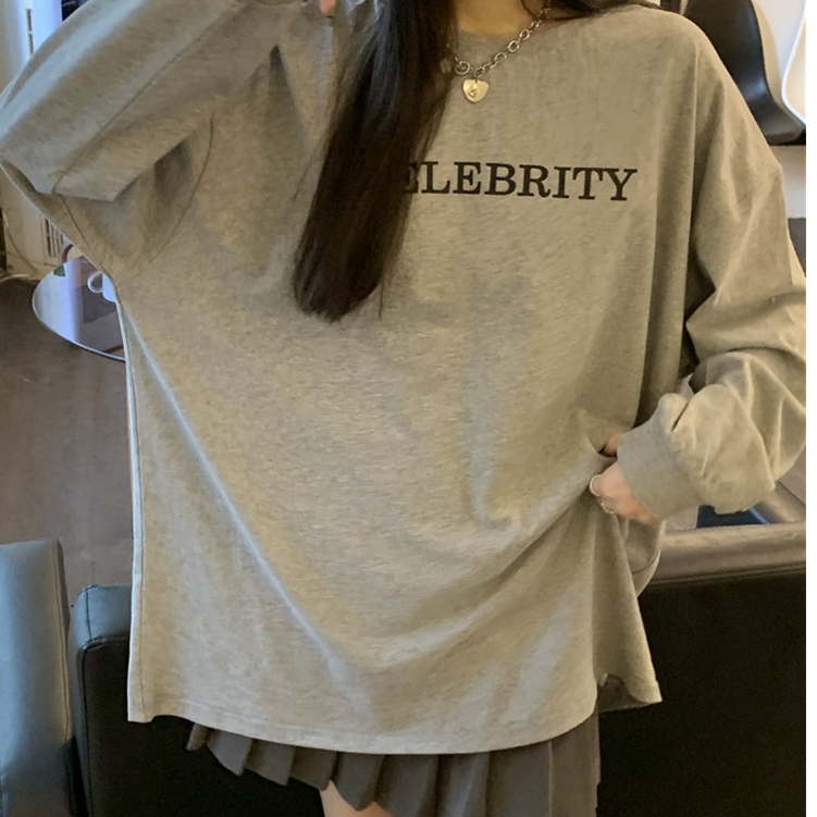 aililai1688เสื้อยืดแขนยาว ลายอักษร สวยๆ น่ารัก มีไซส์ให้เลือก M-XXL  ผ้ายืด ใส่สบายระบายไม่ยับจ้า - รูปที่ 4