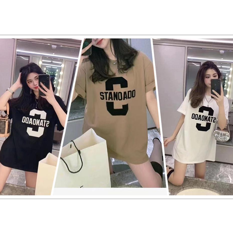 aililai1688เสื้อยืดพิมพ์ลายโอเวอร์ไซส์แขนสั้น เสื้อผ้าวัยรุ่นแฟชั่นเกาหลีลายคอกลม สตรีท น่ารัก