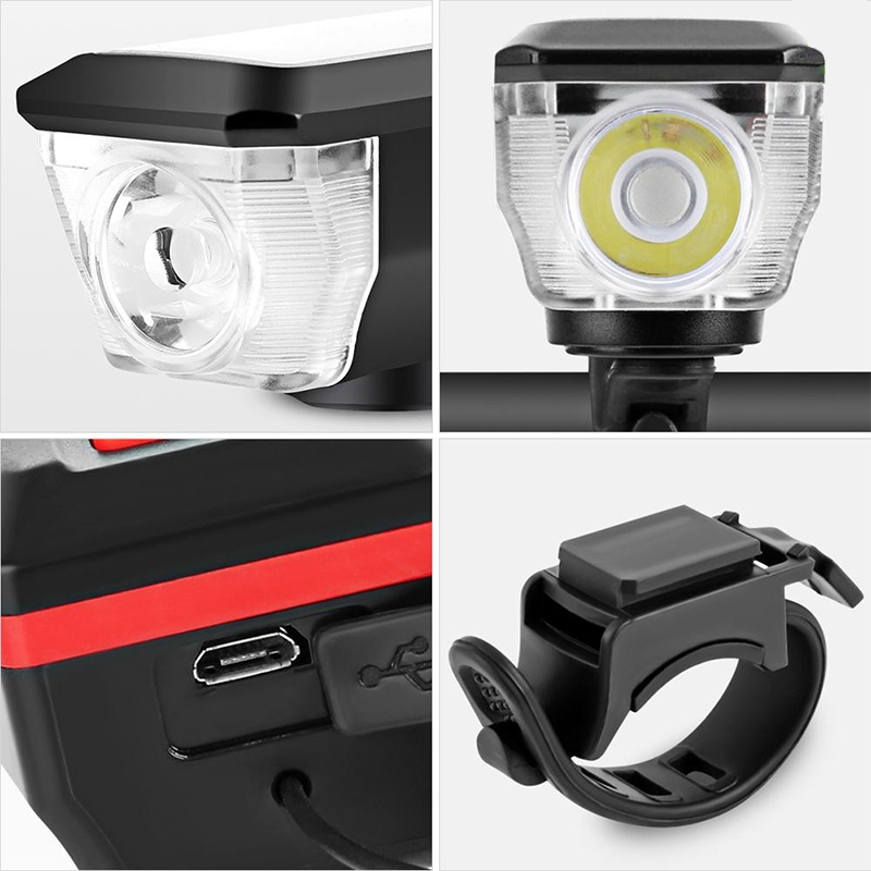 Bicycle ไฟหน้าจักรยานพร้อมแตรจักรยาน ชาร์จUSB พลังงานแสงอาทิตย์ ไฟ LED 3 โหมด ไฟสว่าง อุปกรณ์เสริมสำหรับจักรยาน ราคา ถูกที่สุด ดีลบีเคเค แกลเลอรีภาพที่ 7