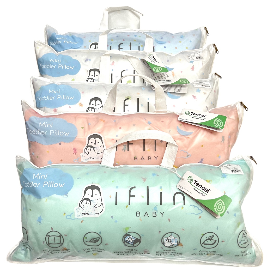 IFLIN BABYหมอนหนุน + ปลอกหมอน ไซส์ Mini Toddler (9 เดือนขึ้นไป)