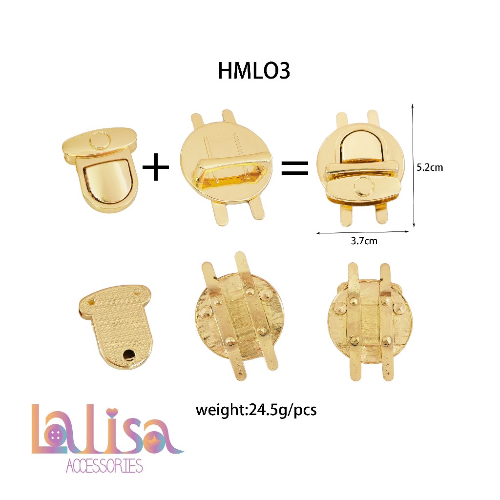 อุปกรณ์ฮาร์ดแวร์กระเป๋าทอมือ ตัวล็อคกระเป๋ารูปปากเป็ด Alloy bag lock (C-3-F,HMLO3)