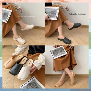 Walkon New arrival รองเท้าแฟชั่นสไตล์เกาหลี แบบคัชชูเปิดส้น สาวสายลุย สายชิว ควรมีรุ่นนี้ โทนสีสุภาพ เหมาะกับสาวมินิมอลม