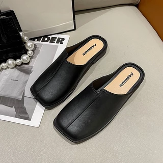 Walkon New arrival รองเท้าแฟชั่นสไตล์เกาหลี แบบคัชชูเปิดส้น สาวสายลุย สายชิว ควรมีรุ่นนี้ โทนสีสุภาพ เหมาะกับสาวมินิมอลม