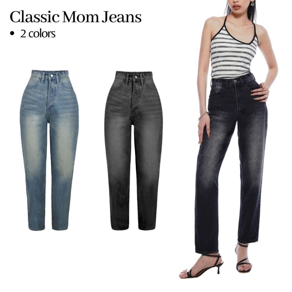 Merge Official - Classic Mom Jeans (พร้อมส่ง)