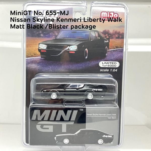 Mini GT  No. 655-MJ  Nissan Skyline Kenmeri Liberty Walk Matt Black / Blister package