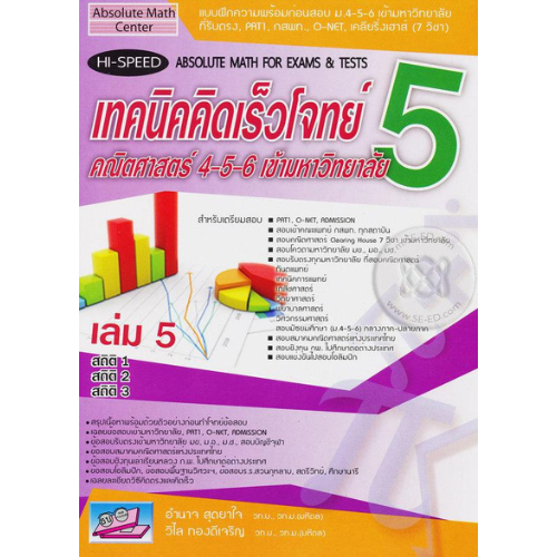 เทคนิคคิดเร็วโจทย์คณิตศาสตร์ ม.4-5-6 เข้ามหาวิทยาลัย เล่ม 5 //อำนาจ  สุดยาใจ : 9786167706863