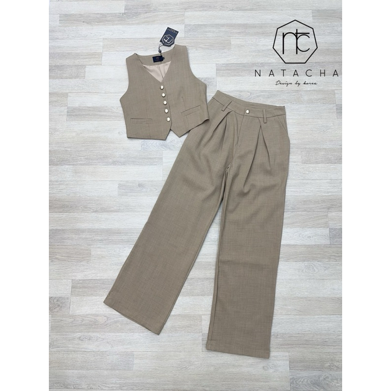 M5 งานป้าย Natacha Set ชุดเซ็ทกางเกงขายาว สำหรับผู้หญิง เสื้อผ้าแฟชั่นผู้หญิง ไซส์ S-L