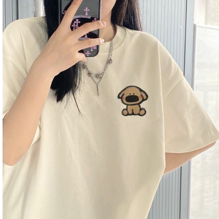 Basi[กทม.] เสื้อยืดคอกลม ลายการ์ตูน่ารักๆหน้าหลัง ทรงหลวม ผ้าคอตตอนเย็นๆนิ่มๆ หน้าร้อนใหม่ เกาหลี สีพาสเทล 1426Bi