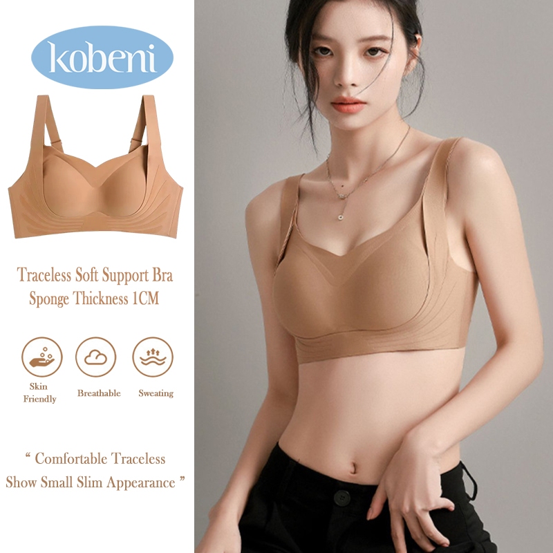 ⭐KOBENI⭐บราไร้ขอบ เจลลี่บรา Bra ไม่มีวงแหวนเหล็ก ป้องกันการหย่อนคล้อย ใหญ่ หน้าอก แสดง เล็ก ใส่สบาย เนื้อผ้านิ่ม