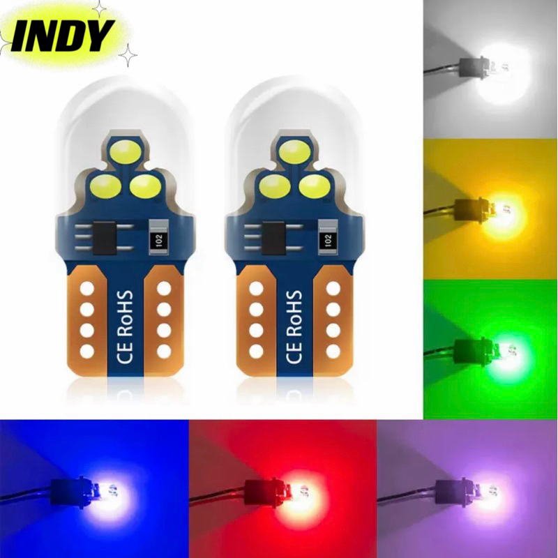 🔥พร้อมส่ง🔥Indy (1ชิ้น)ไฟเลี้ยวแฟลช T10 แก้มข้างรถยนต์ หลอดสั้น22 มิล ใส่ได้ทุกรุ่น ไม่มีชนโคมแน่นอน