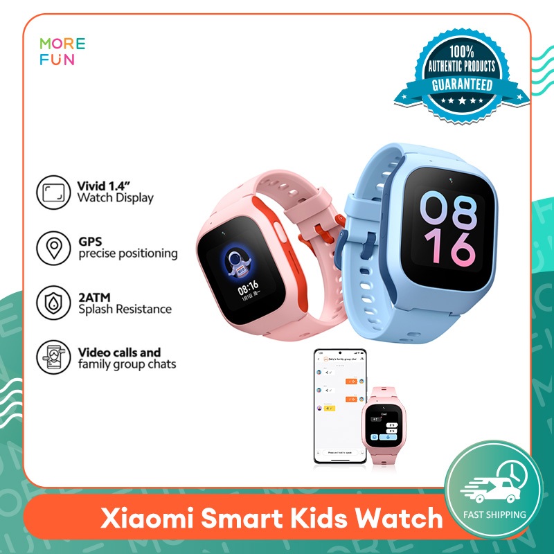 NEW Xiaomi Smart Kids Watch นาฬิกาอัจฉริยะสำหรับเด็ก รองรับการสนทนาทางวิดีโอ ใส่ซิมการ์ด ตำแหน่ง GPS โหมดสปอร์ต