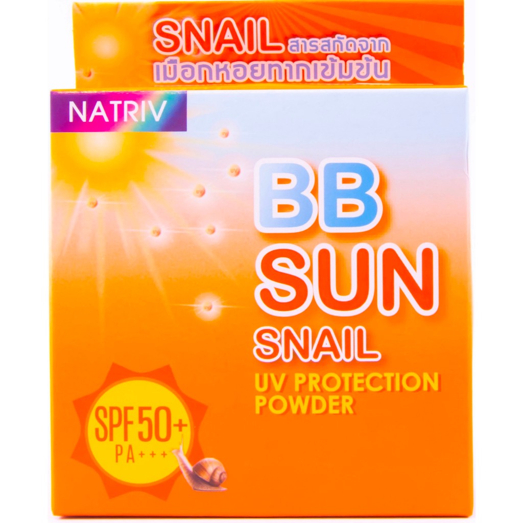 นาทริฟ บีบี สเนล ยูวี โพรเทคชั่น พาวเดอร์ เอสพีเอฟ 50+ พีเอ+++9 กรัม NATRIV BB SNAIL UV PROTECTION SPF50 PA+++ 9G.