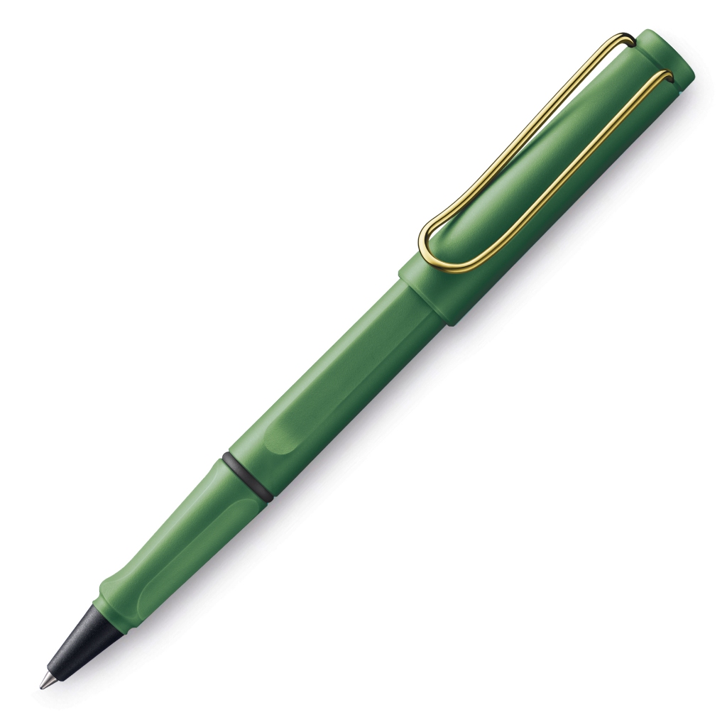 LAMY safari rollerball pen field green gold clip 2024 limited edition (ปากกาลามี่ ด้ามสีเขียวคลิปสีทอง)