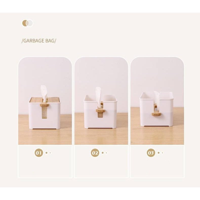 กล่องทิชชู่ กล่องใส่ทิชชู่ กล่องใส่กระดาษทิชชู่ สไตร์มินิมอล พร้อมฝาไม้ปิด ป้องกันฝ่น อุปกรณ์ตกแต่งบ้าน ฝาไม้ - รูปที่ 6