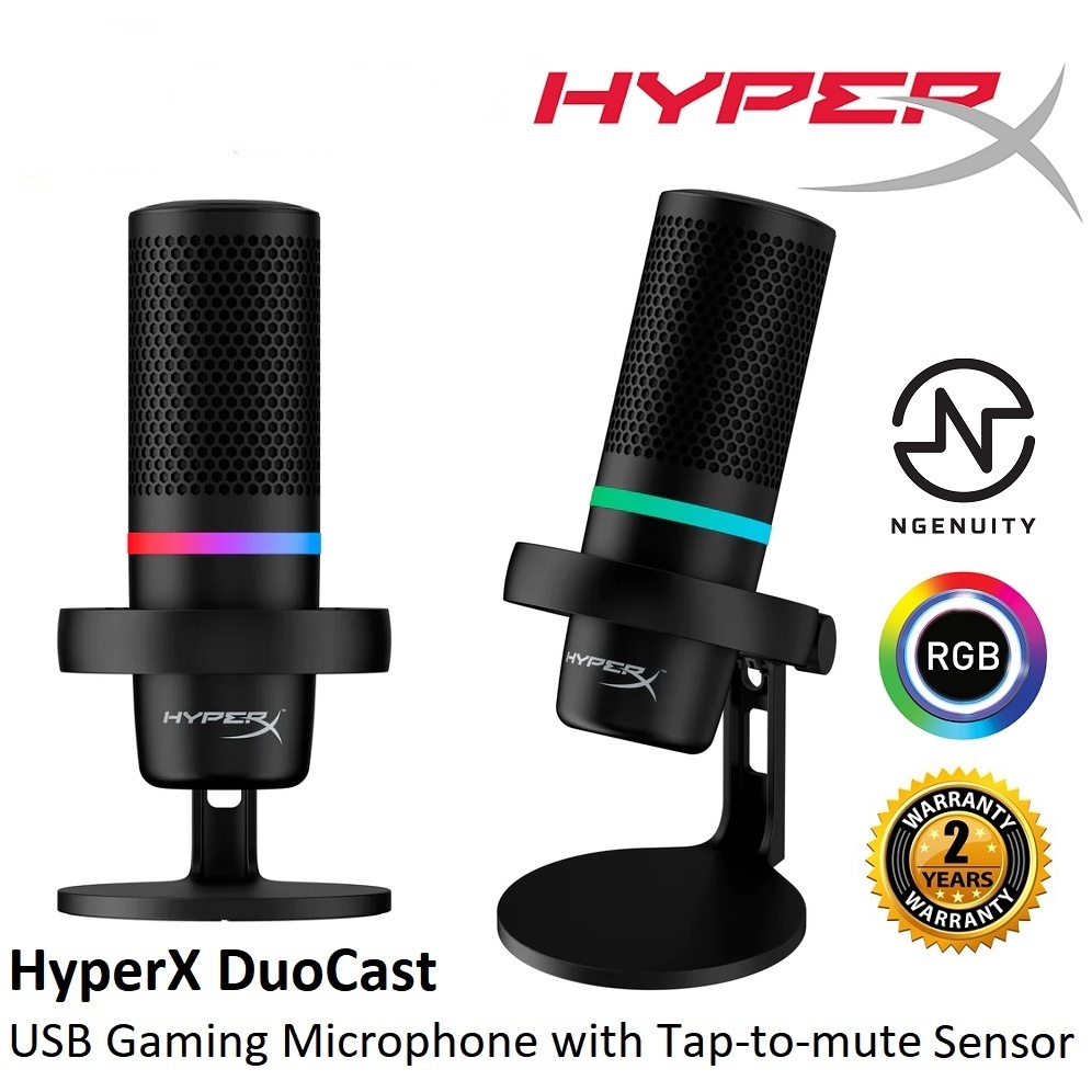 ไมโครโฟน HyperX DuoCast RGB USB Condenser Microphone ไมโครโฟนรองรับ PC PS4 (4P5E2AA)