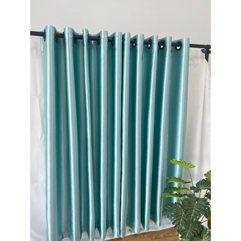 แนะนำ ผ้าม่าน ผ้าม่านสีเขียวมิ้น สีเขียวอมฟ้า ผ้าม่านกันแสง สามารถกันแสงได้ 80% ราคาพิเศษ มีเก็บเงินปลายทาง