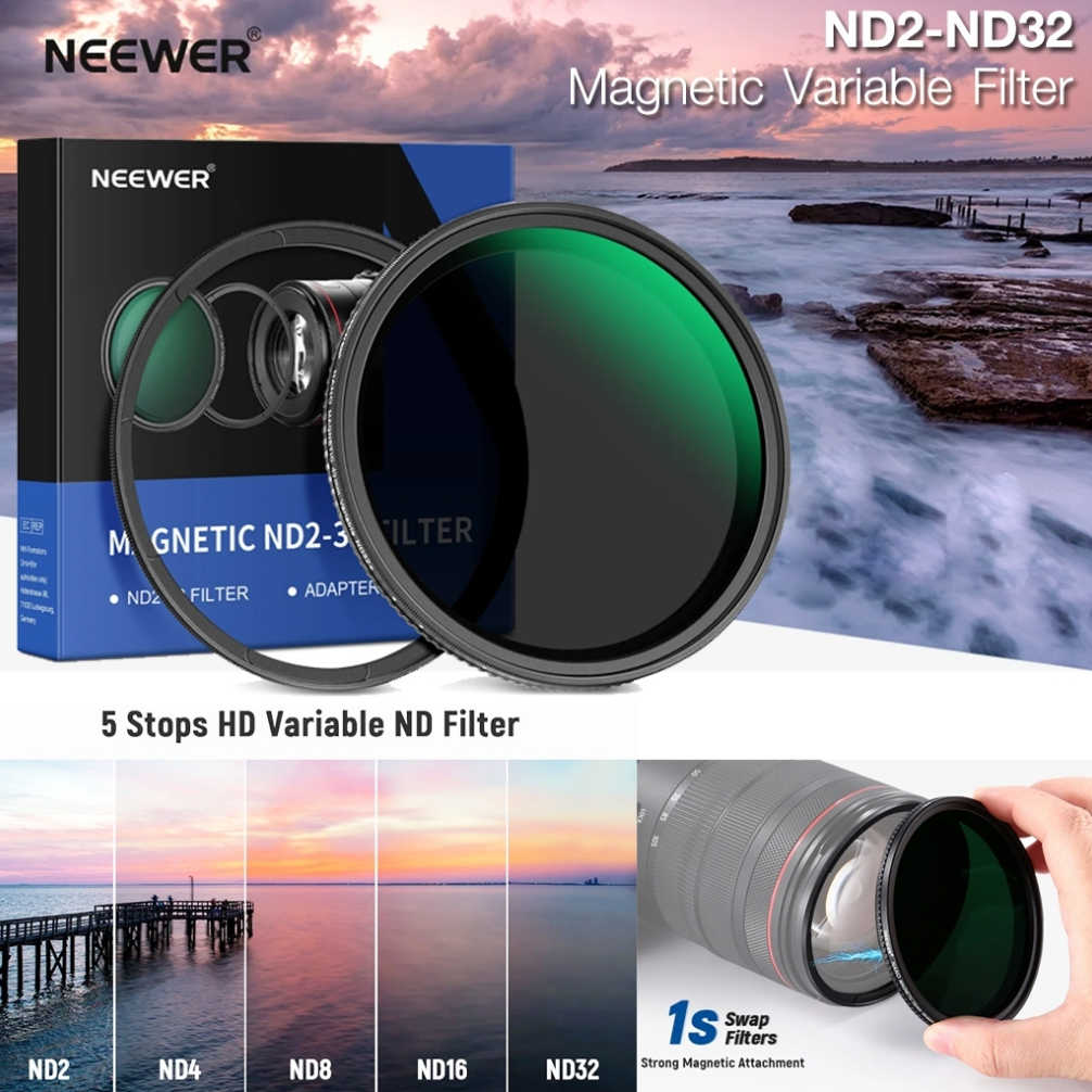 NEEWER MAGNETIC VARIABLE ND FILTER HD ND2-ND32 ฟิลเตอร์ ND