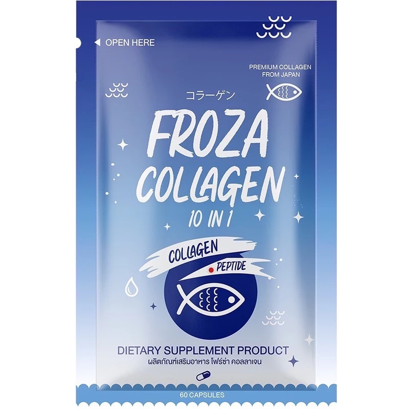 FROZA ฟอร์ซ่า Collagen 10in1 Peptide คอลลาเจนจากปลา บำรุงผิว 60 caps | Froza น้ำเงิน