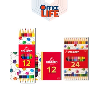 Colleen (คอลีน) สีไม้ ดินสอสี ดินสอสีไม้ แบบ 12/24/36สี 1และ2หัว ( 48/60สี 2 หัว ) โทนปกติ และ นีออน ( 1 กล่อง )