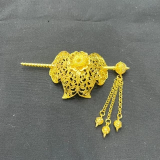 Accessories รัดเกล้าครึ่งเสี้ยวลายดอกพิกุล 03 เครื่องประดับชุดไทย