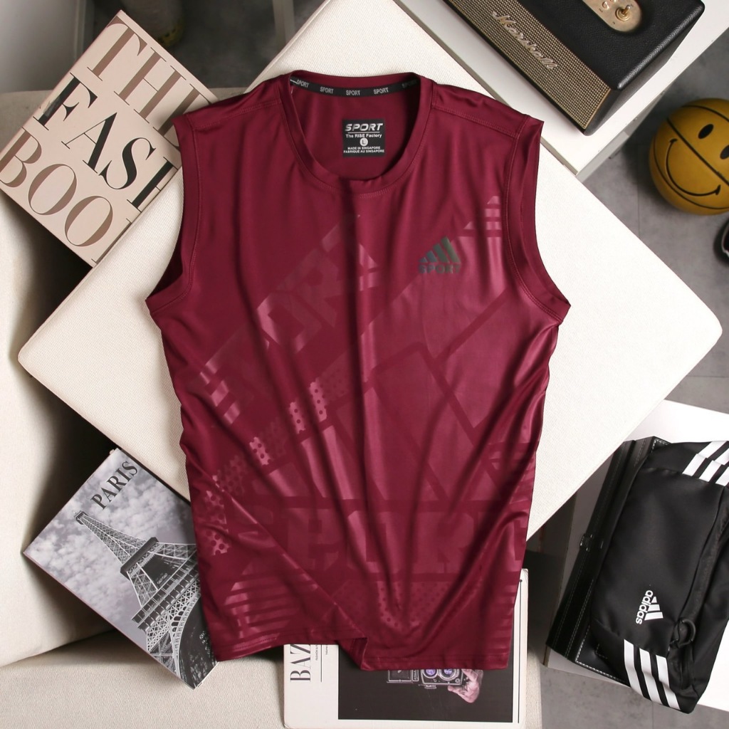 เสื้อกีฬาสกรีนSPORT ผ้านุ่มลื่น ใส่สบาย แขนกุด มีไซ M L XL XXL 3XL