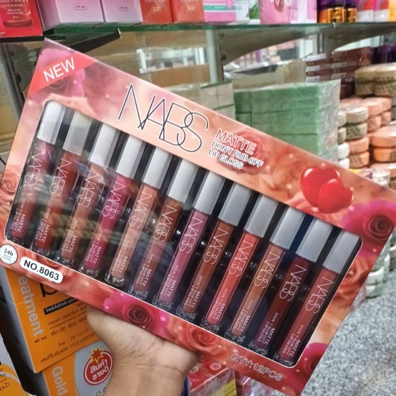 ลิปกลอสNABS MATTE 1กล่อง 12ชิ้น💄