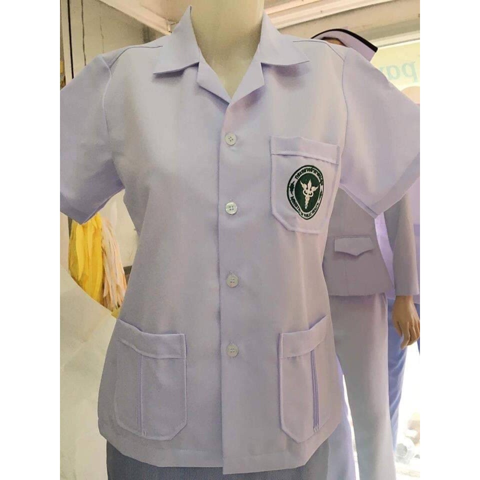 กาวน์ขาวSPDหญิง (คอปก) ปัก สธ